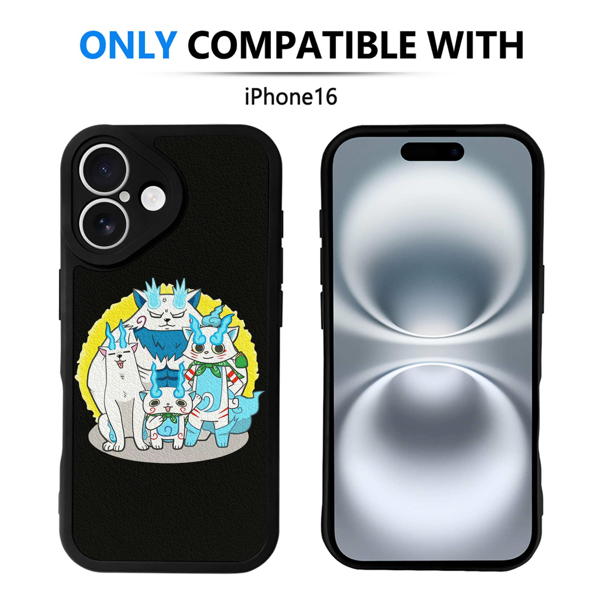 （画像用） 妖怪ウォッチ Yo-kai Watch 【iPhone 16シリーズ対応】シリコンスマホケース（レザー調） 材質：シリコン